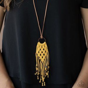 Its Beyond MACRAME! - yellow  Necklace